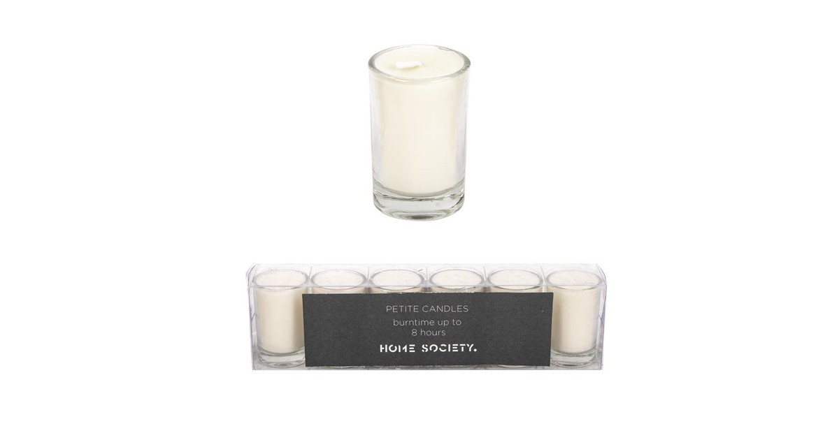 Home Society - Votive Mini Candle - Wit - set van 6