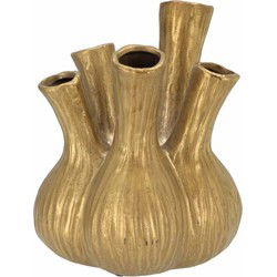 DK Design vaas Aglio - tulpenvaas - XL - mat goud - D26 x H35 cm - Vazen