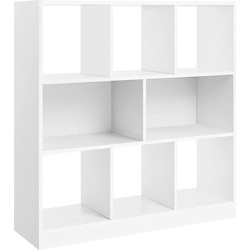 Witte boekenkast met 8 open opbergvakken - L97,5 x H100 cm