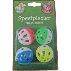 Kattenspeelgoed blisterpak a 4 bal met bel zwaar model
