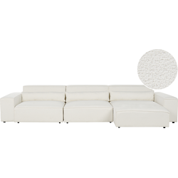 Beliani HELLNAR - Modulaire Sofa-Wit-Bouclé