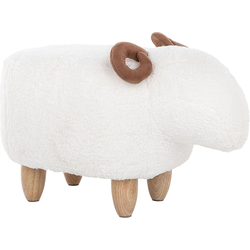 Beliani LAMB - Dierenhocker-Wit-Polyester