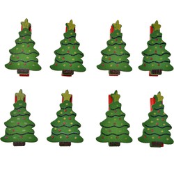 Clayre & Eef Decoratieve Knijpers 2x1xx4 cm Groen Hout Kerstbomen