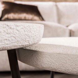 Salontafel Rond - Beige Marmer Composiet - Set Van 2 - 70x70x35cm