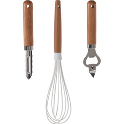 Excellent Houseware 3-delige keukengerei set - Opener/garde/schilmes - Keuken gardes