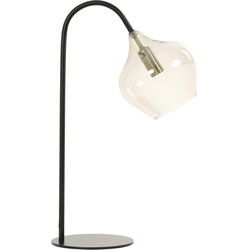 Light & Living - tafellamp - Rakel - brons zwart - glas - bureaulamp - E14 - 1851427