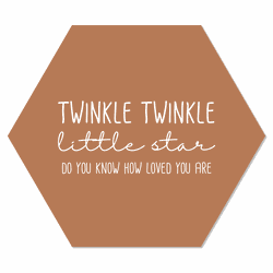 Label2X Muurhexagon twinkle twinkel terra Dibond - Aanbevolen / 18 x 15 cm - 18 x 15 cm