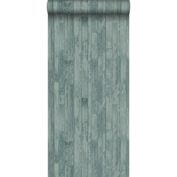 ESTAhome behang vintage sloophout planken vergrijsd groen