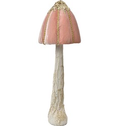 Clayre & Eef Decoratie Beeld Paddenstoel Ø 15x40 cm Roze Kunststof