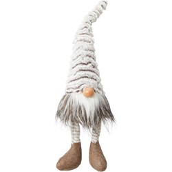 Pluche gnome/dwerg decoratie pop/knuffel grijs 37 cm - Kerstman pop