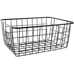 Svenska Living Opbergmand - zwart - industriele draadmand - 18x24x10cm - Opbergmanden