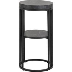 Nachtkastje Rond - Zwart MDF - 35x35x65cm - Diego