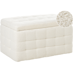 Beliani MICHIGAN - Ottomaan-Wit-Bouclé