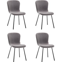 Eetkamerstoelen Set van 4 - Luca - Teddy - Grijs