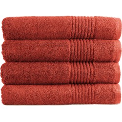 PHLOX Handdoeken Set 70x140 cm - 4 stuks - 600 g/m2 Zacht Katoen - Supreme Collectie - Terracotta