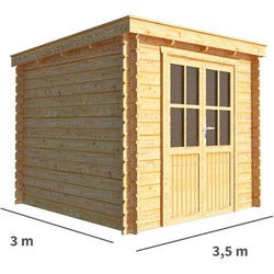 Tuinhuisje Blokhut Els 350 cm bij 300 cm diep Lessenaarsdak