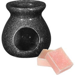 Ideas4seasons Amberblokjes/geurblokjes cadeauset - roos geur - inclusief geurbrander - Geurbranders