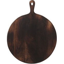 J-line - Snijplank Rond Hout Donker Bruin Large - 50.5x39.5x1.5cm