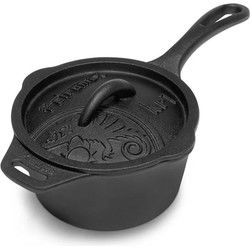 Gietijzeren steelpan KR1 met deksel 1 liter