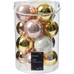 Kerstballen glas d8 cm multi 16st