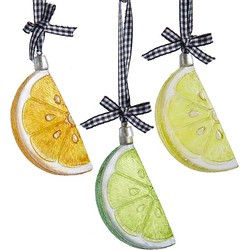 Ornament lemon kunststof h9 cm