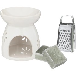 Amberblokjes/geurblokjes cadeauset - eucalyptus - inclusief geurbrander en mini rasp - Geurbranders