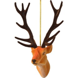 1x Kerstboomversiering hert ornamenten bruin 13 cm - Kersthangers