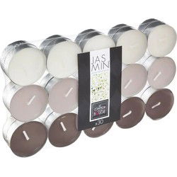 Atmosphera Geurkaars waxine/theelichtjes - 30x - Jasmijn - 3,5u - geurkaarsen