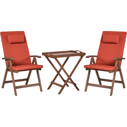 AMANTEA PREMIUM - Bistroset - Rood - Acaciahout