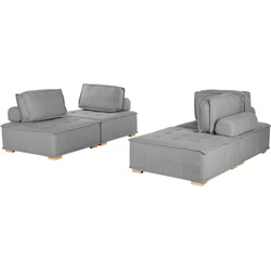 Beliani TIBRO - Modulaire Sofa-Grijs-Polyester