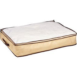 Dekbed/kussen opberghoes creme wit met venster 80 x 45 x 15 cm - Opberghoezen