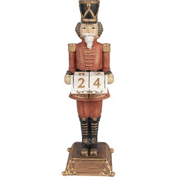 Clayre & Eef Beeld Notenkraker 32 cm Rood Polyresin Kerstfiguren