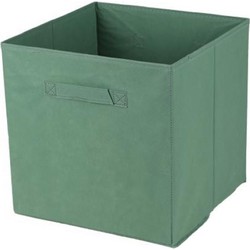 Urban Living Opbergmand/kastmand Square Box - karton/kunststof - 29 liter - groen - 31 x 31 x 31 cm - Opbergmanden