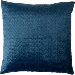 Dutch Decor HILKO - Kussenhoes  velvet 45x45 cm -  Provincial Blue - blauw - subtiel patroon - effen - Dutch Decor