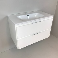 Badmeubel Blanco 80cm, wit mat met keramische wastafel