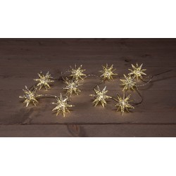 10Pcs Silver 3D Star 6,5 cm 10Led Warm White 1,5M