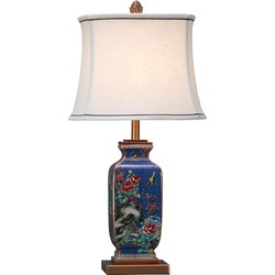 Fine Asianliving Oosterse Tafellamp Porselein met Kap