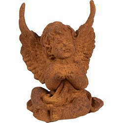 Clayre & Eef Decoratie Beeld Engel 12 cm Bruin Polyresin Religious sculpture