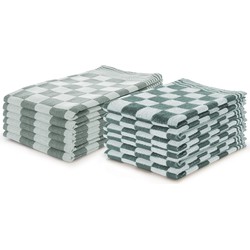 Eleganzzz Theedoeken & Keukendoeken Set Blok - donker groen - set van 12