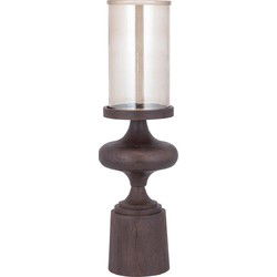 PTMD Kandelaar Wertin - 19x19x66 cm - Hout - Bruin