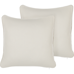 HELIOTROPE  - Sierkussen set van 2 - Wit - 45 x 45 cm - Polyester