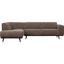 BePureHome Statement Hoekbank Links - Rib - Taupe - 77x274x210