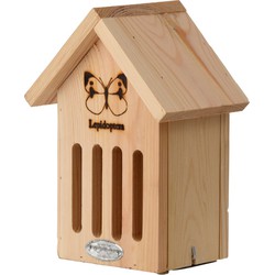 Houten huisje voor insecten 23 cm vlinderhuis/vlinderhotel - Insectenhotel