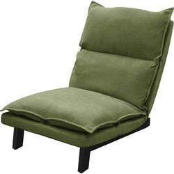 Vloerstoel groen Vloerstoel gestoffeerd met verstelbare rugleuning Linnen bekleding Robuust stalen frame ML design