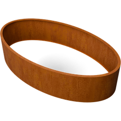 Ovalu Ovale plantenbak cortenstaal L280 x B160 x H60 cm zonder bodem