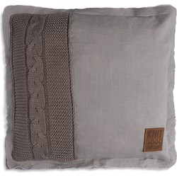 Knit Factory Jill Sierkussen - Taupe - 50x50 cm - Inclusief kussenvulling
