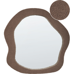 BLISMES - Wandspiegel - Bruin - 79 x 80 cm - Bouclé