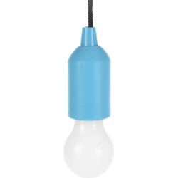 Treklamp LED licht - kunststof - blauw - 15 cm - met koord van 90 cm - Hanglampen