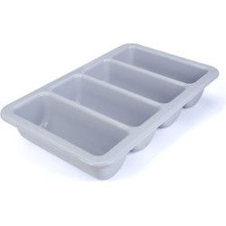 Decopatent® XL Professionele Besteklade - 4 Vakken - Bestekbak - Kunstof - Bestekbakken - Bestek organizer - 53.5 x 33.4 x 10.4 Cm