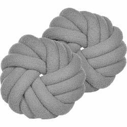 AKOLA - Sierkussen set van 2 - Grijs - BouclÃ©